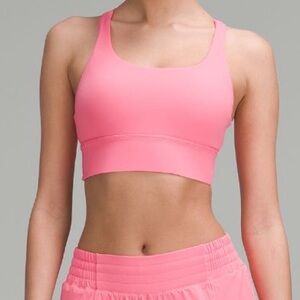 lululemon NWT Energy Longline Bra *Medium Support, B–D Cups  Color Sakura Pink